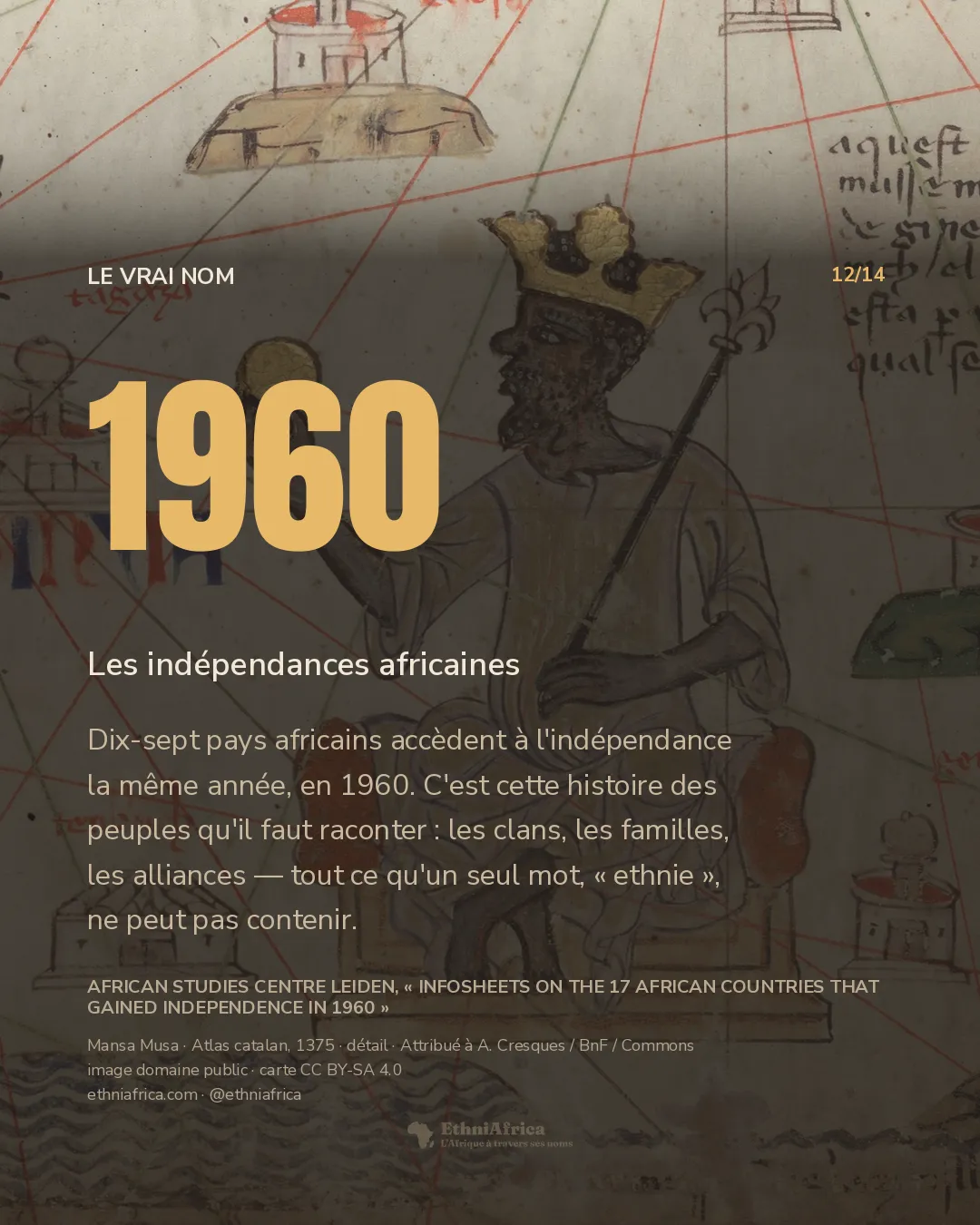 détail d'un atlas enluminé du Moyen Âge : un roi couronné assis, tenant une pépite d'or, sur fond de cartes